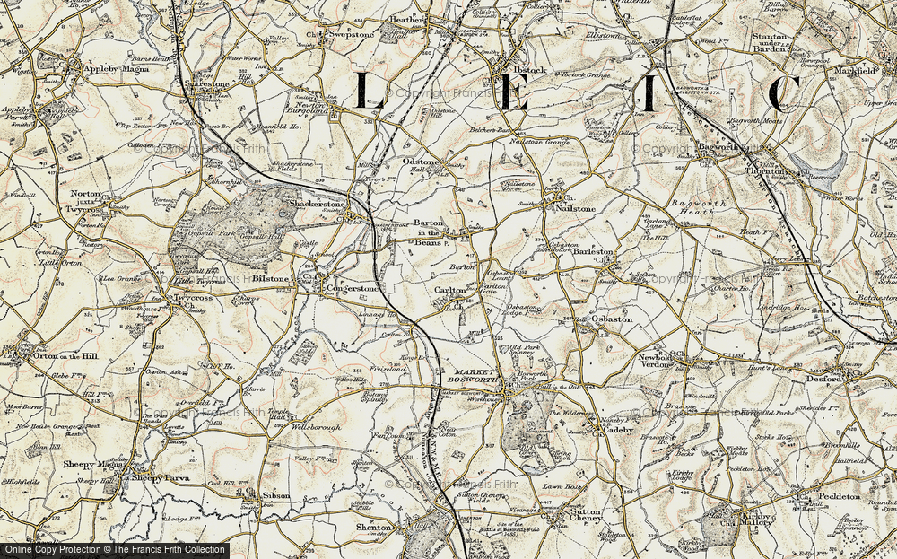 Old Map of Historic Map covering Battlefield Line, The in 1901-1903