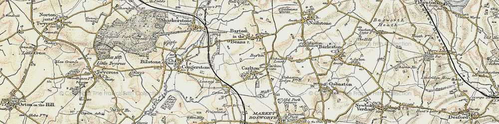 Old map of Battlefield Line, The in 1901-1903