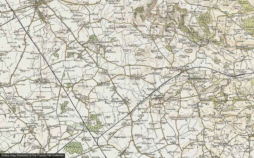 Old Map of Historic Map covering Husthwaite in 1903-1904