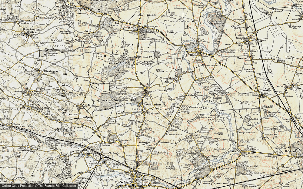 Old Map of Carlton in Lindrick, 1902-1903 in 1902-1903