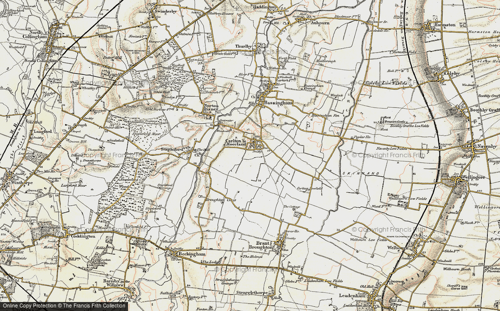 Old Map of Carlton-le-Moorland, 1902-1903 in 1902-1903