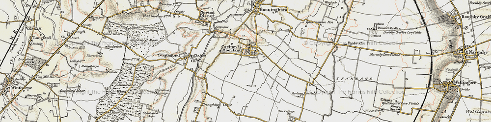 Old map of Carlton-le-Moorland in 1902-1903