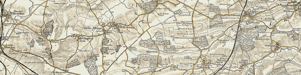 Old map of Carlton Purlieus in 1901-1902