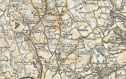 Old map of Carluddon in 1900