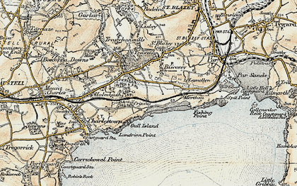 Old map of Carlyon Bay in 1900