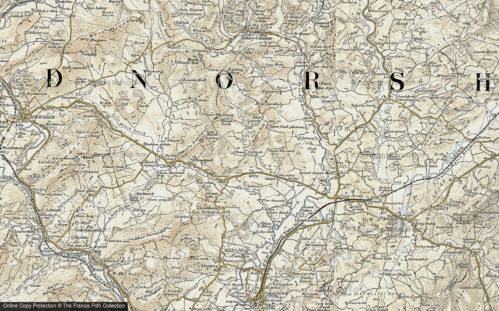 Old Map of Historic Map covering Bryn-Camlo in 1901-1903