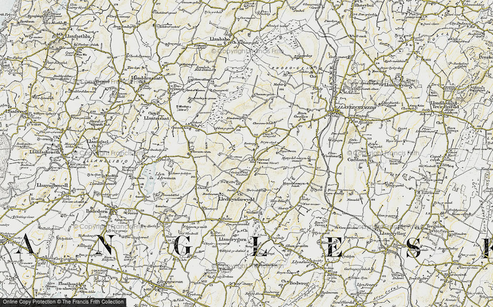 Old Map of Historic Map covering Bryn-clyd in 1903-1910