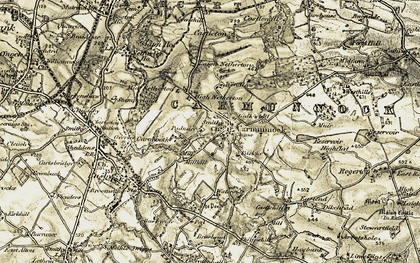 Old map of Carmunnock in 1904-1905