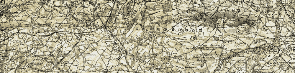 Old map of Carmunnock in 1904-1905