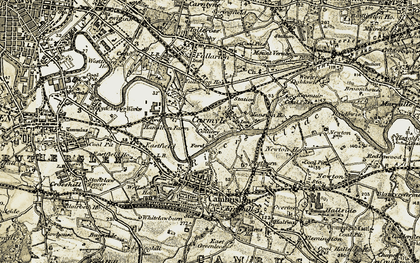 Old map of Carmyle in 1904-1905