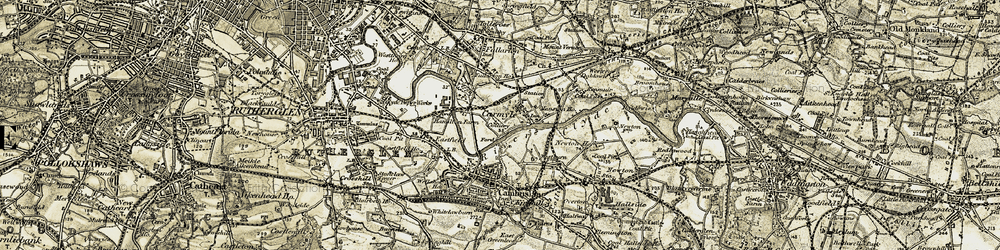 Old map of Carmyle in 1904-1905
