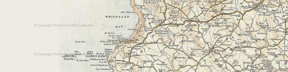 Old map of Carn Barges in 1900