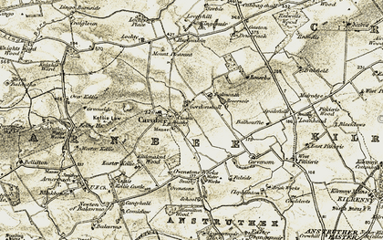 Old map of Carnbee in 1906-1908