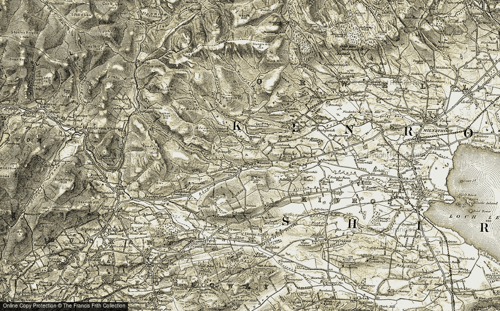 Old Map of Historic Map covering Wharlawhill in 1904-1908