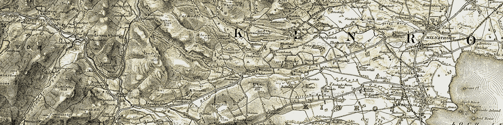 Old map of Lee Burn in 1904-1908