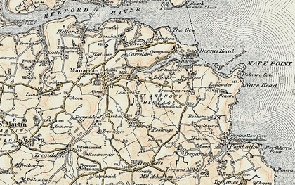 Old map of Carne in 1900