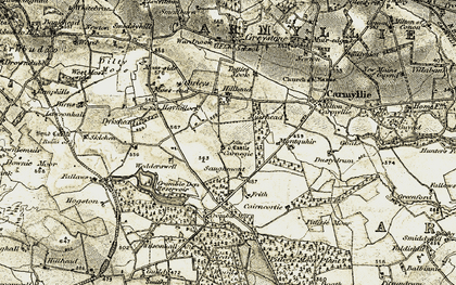 Old map of Carnegie in 1907-1908