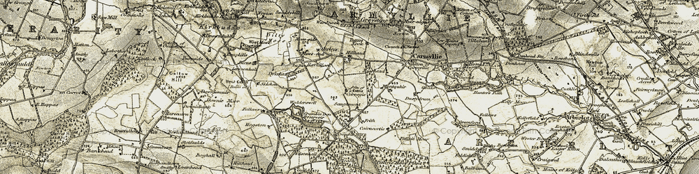 Old map of Carnegie in 1907-1908