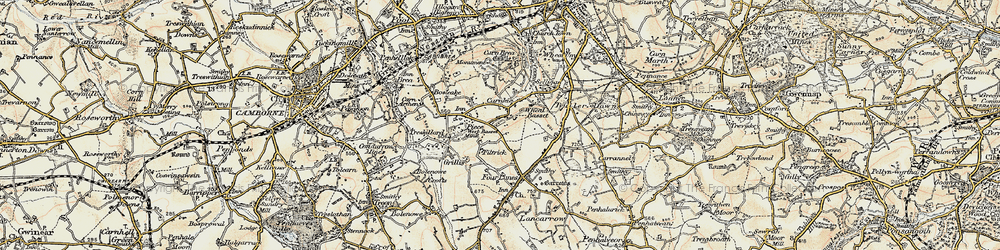 Old map of Carnkie in 1900
