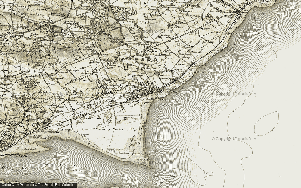 Historic Ordnance Survey Map of Carnoustie, 1907-1908