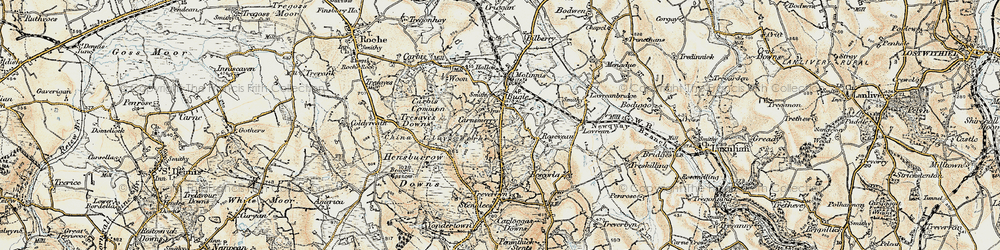 Old map of Carnsmerry in 1900
