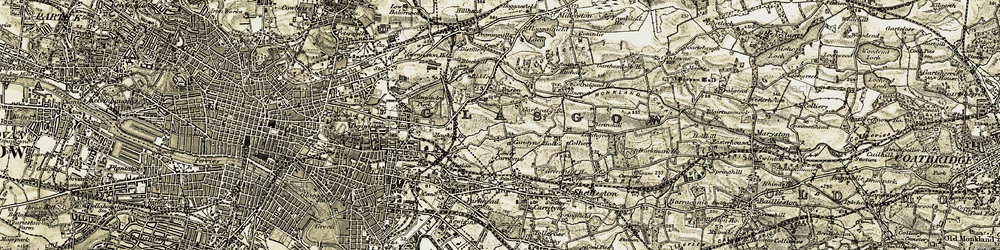 Old map of Carntyne in 1904-1905