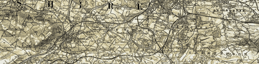 Old map of Carnwadric in 1904-1905