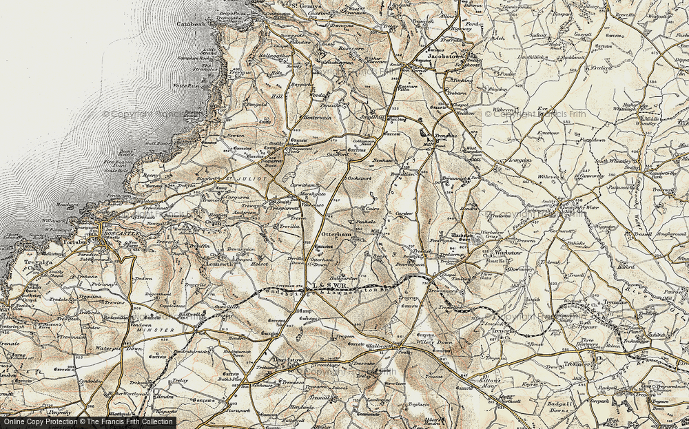 Old Map of Caroe, 1900 in 1900