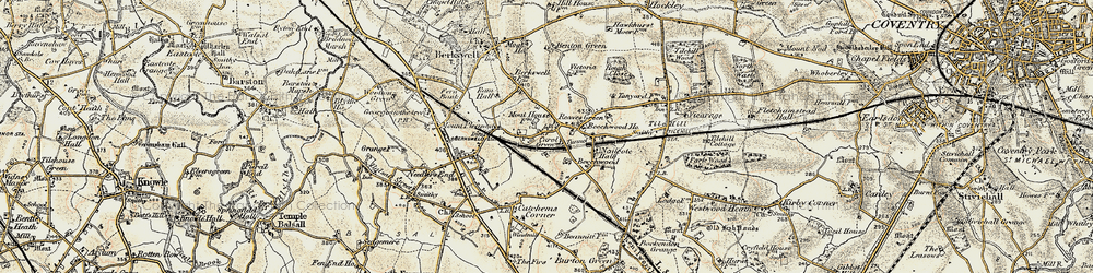 Old map of Berkswell Sta in 1901-1902