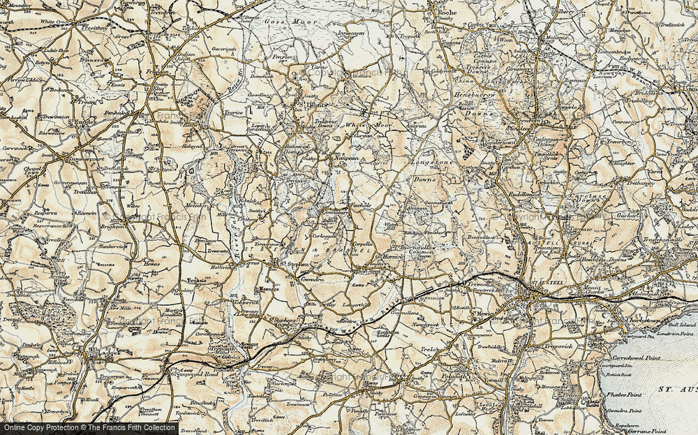 Old Map of Carpalla, 1900 in 1900