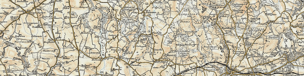 Old map of Carpalla in 1900