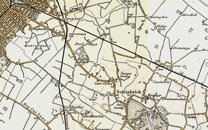 Old map of Carr Cross in 1902-1903