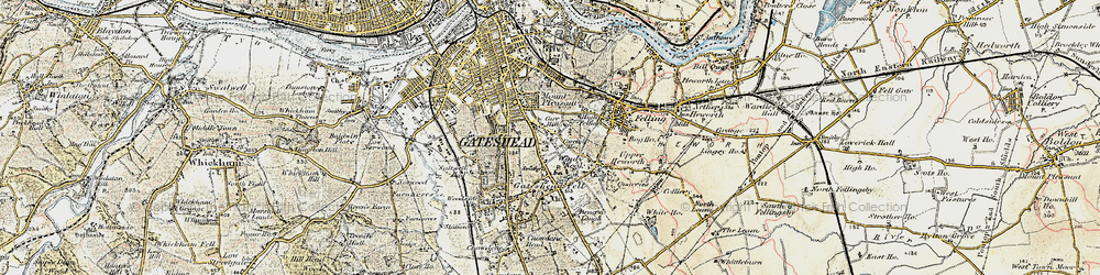 Old map of Carr Hill in 1901-1904