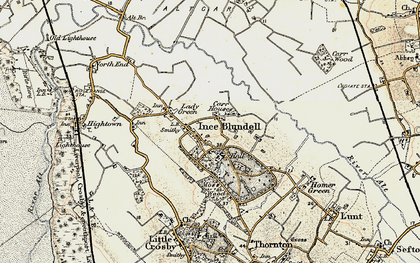Old map of Baines Bridge in 1902-1903