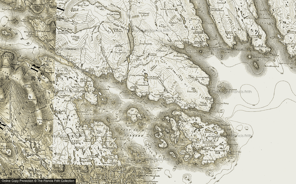 Old Map of Carragraich, 1908-1911 in 1908-1911