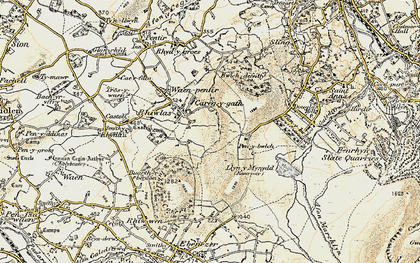 Old map of Carreg y Gath in 1903-1910