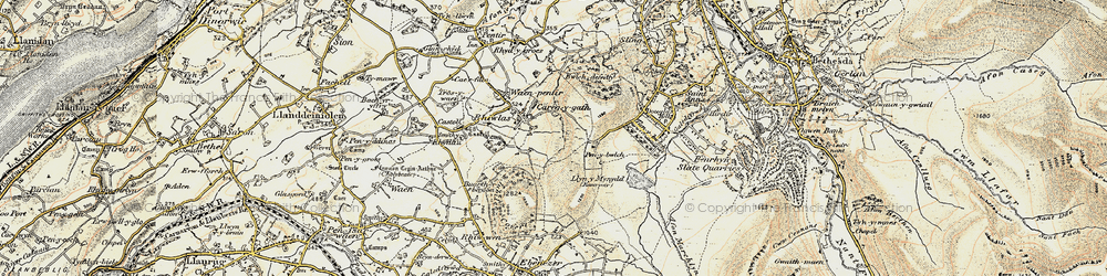 Old map of Carreg y Gath in 1903-1910