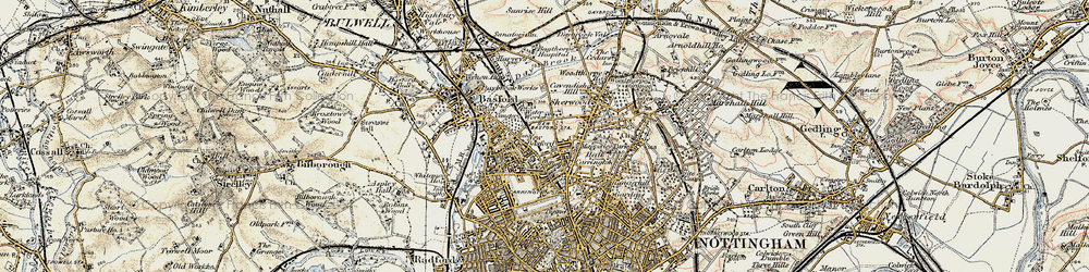 Old map of Carrington in 1902-1903