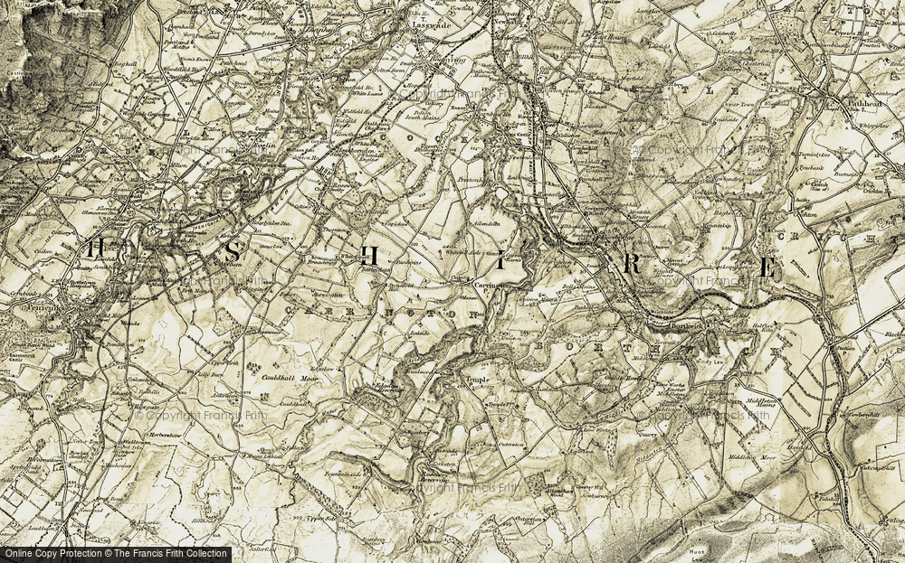 Old Map of Historic Map covering Aikendean in 1903-1904
