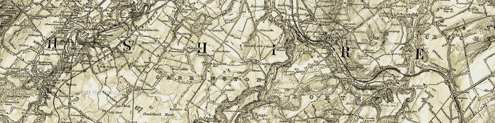 Old map of Aikendean in 1903-1904