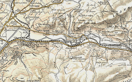 Old map of Bonwm in 1902-1903