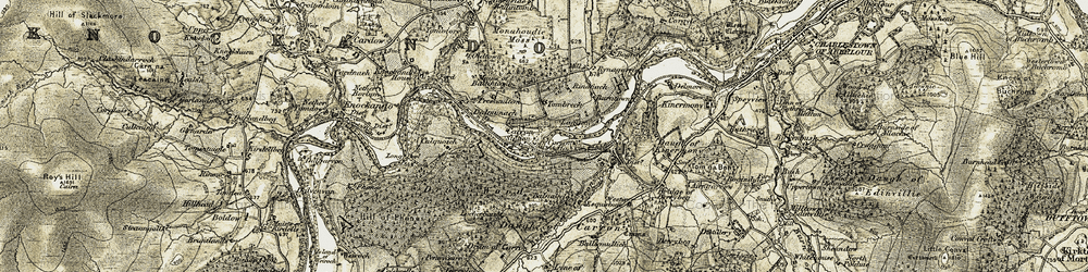 Old map of Balliemullich in 1908-1911