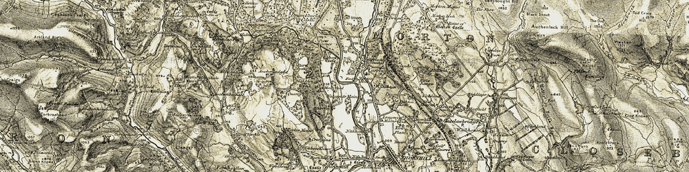 Old map of Tibbers in 1904-1905