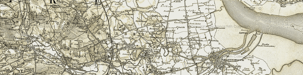 Old map of Bensfield in 1904-1907