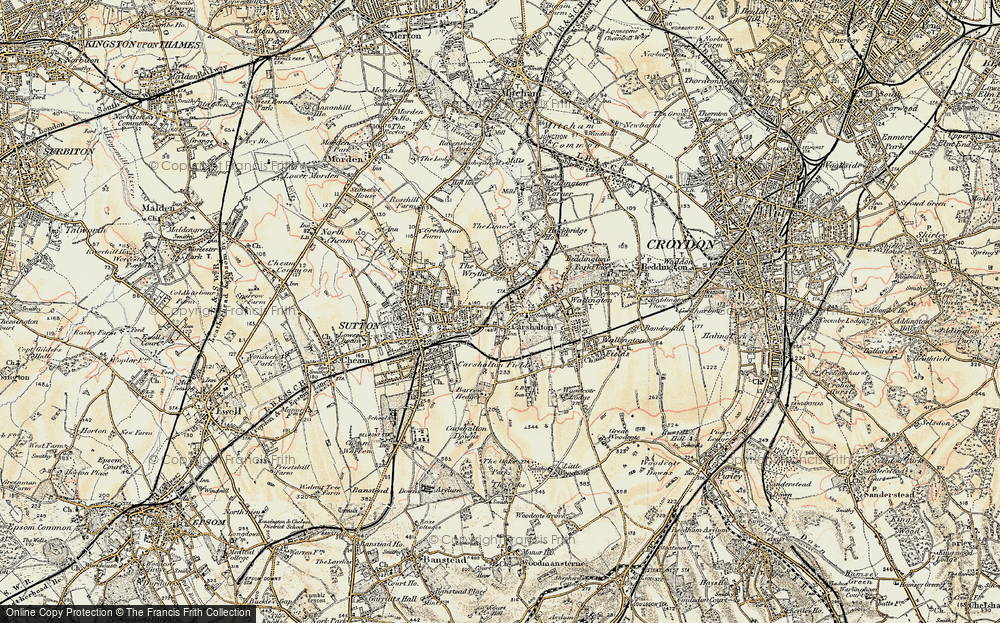 Old Map of Carshalton, 1897-1909 in 1897-1909