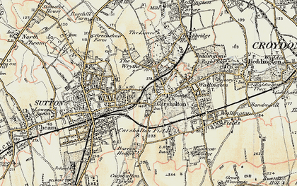Old map of Carshalton in 1897-1909