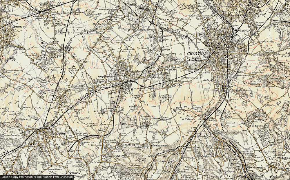 Old Map of Carshalton Beeches, 1897-1909 in 1897-1909