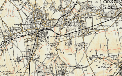 Old map of Carshalton Beeches in 1897-1909