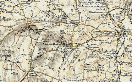 Old map of Carsington in 1902