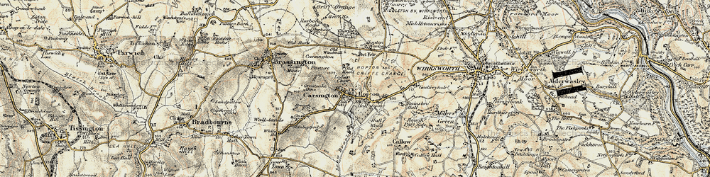 Old map of Carsington in 1902